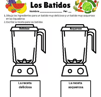 FREE Foods activity en español – Los Batidos